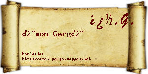 Ámon Gergő névjegykártya
